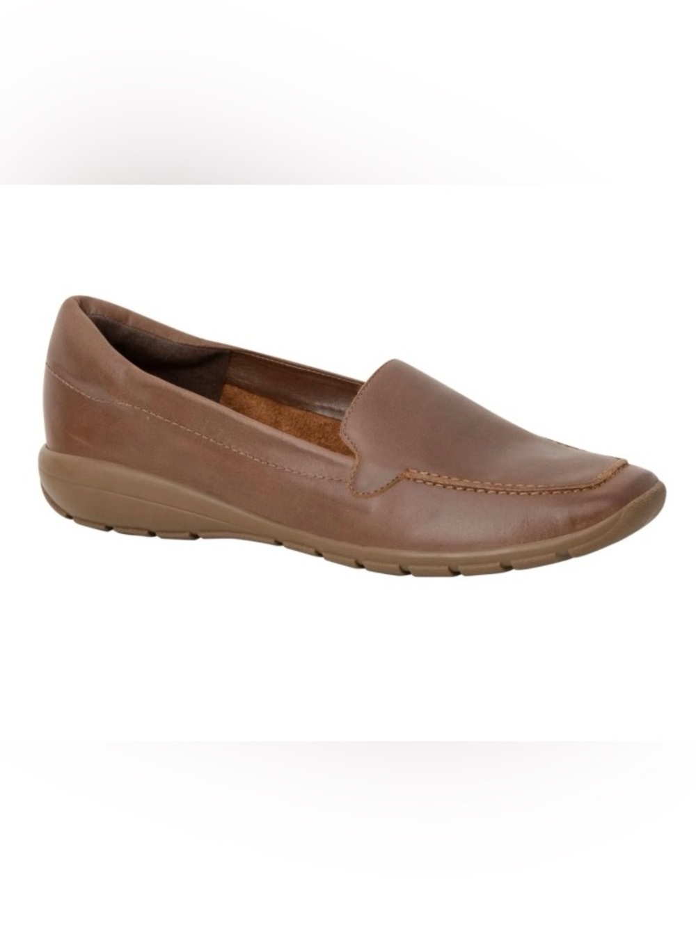 Easy Spirit Women's Brown Leather Slip-On Loafer Size 7.5